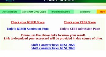 Check NEST Result 2020 Online