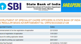 Apply Online For SBI Recruitment 2020 – 452 Posts