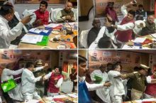 BJP MP Sharad Tripathi Beats Party MLA Rakesh Baghel With ‘Shoe’